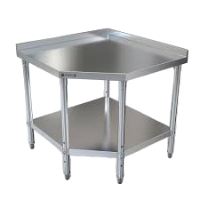 Stainless Steel Working Cornor Table With UnderShelve