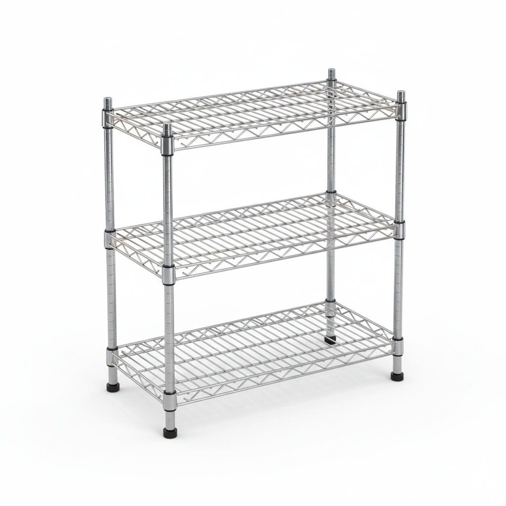 Stainless Steel L Shape Wire Shelving Unit 5-Layer