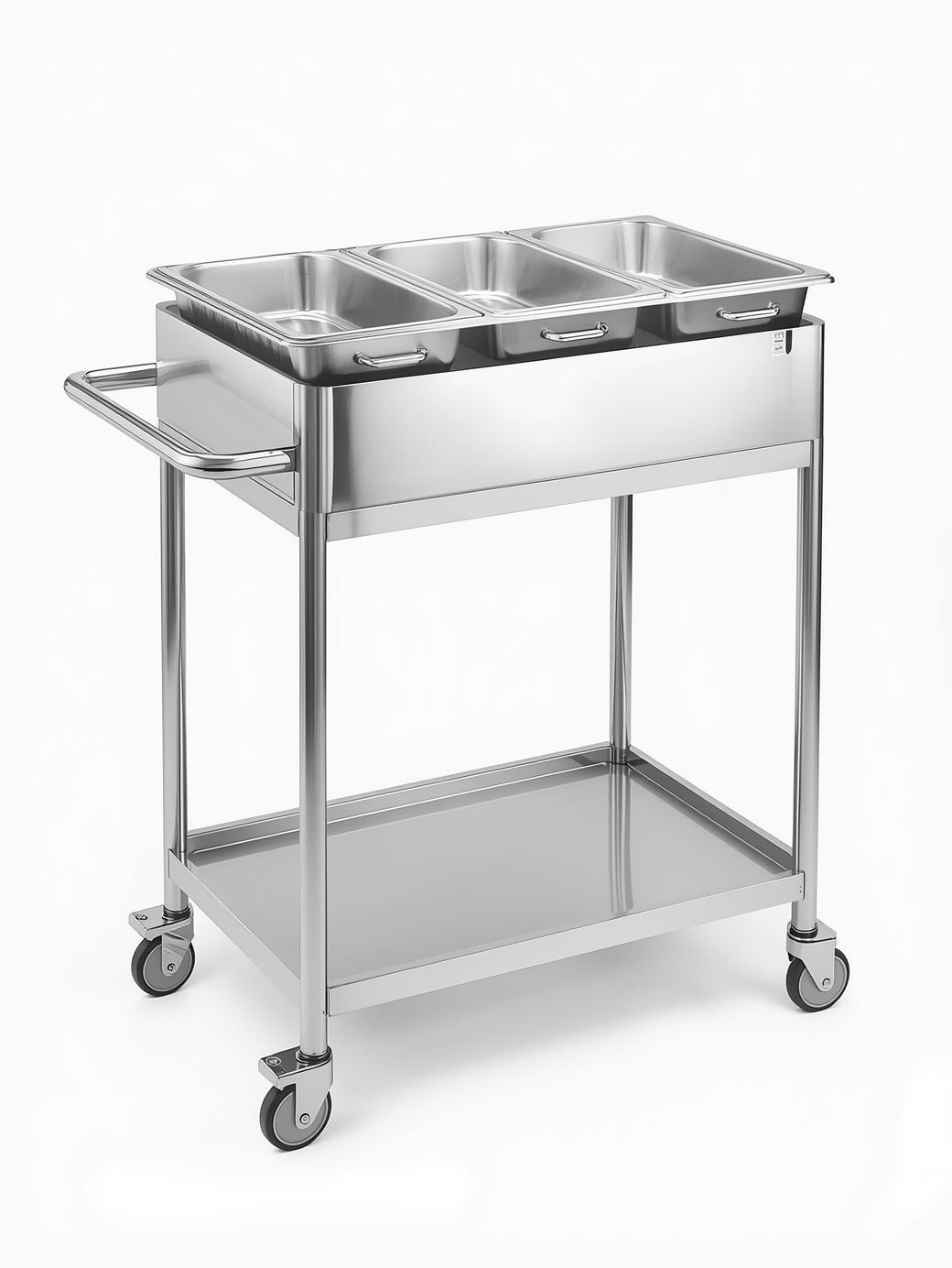 Stainless Steel Food Serving Trolley with GN-Pen