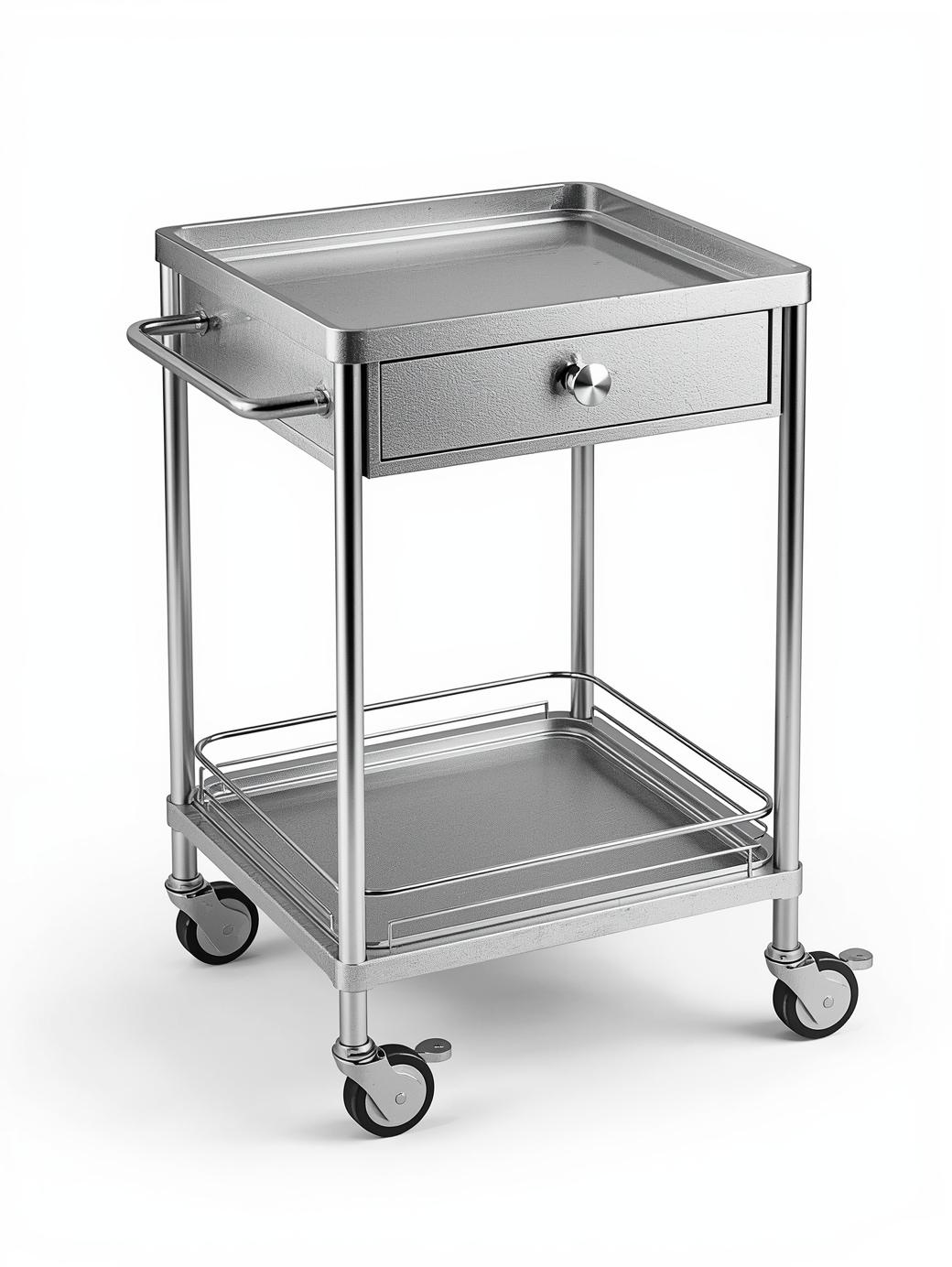 Stainless Steel Utility Service Trolley with Drawer